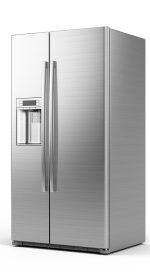 Modern,Side,By,Side,Stainless,Steel,Refrigerator,.,Fridge,Freezer