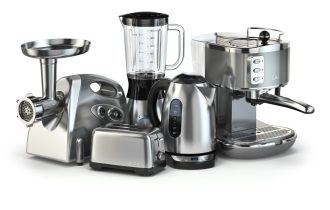 Metallic,Kitchen,Appliances.,Blender,,Toaster,,Coffee,Machine,,Meat,Ginder,And